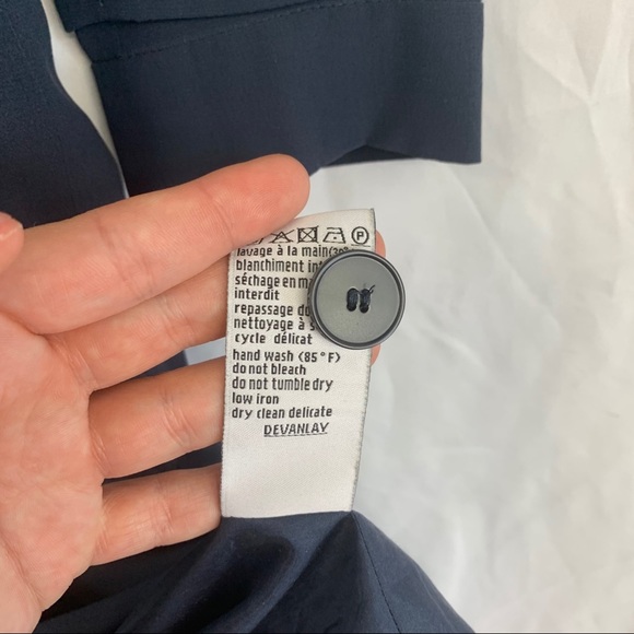 Lacoste Silk Double Breasted Navy Shirt Dress - Picture 13 of 13